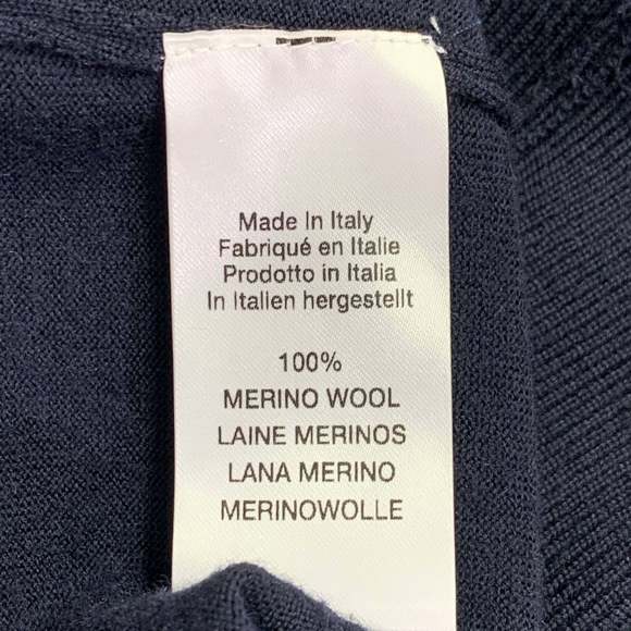 PAUL SMITH Navy Knit Merino Wool V-Neck Pullover - Picture 5 of 6